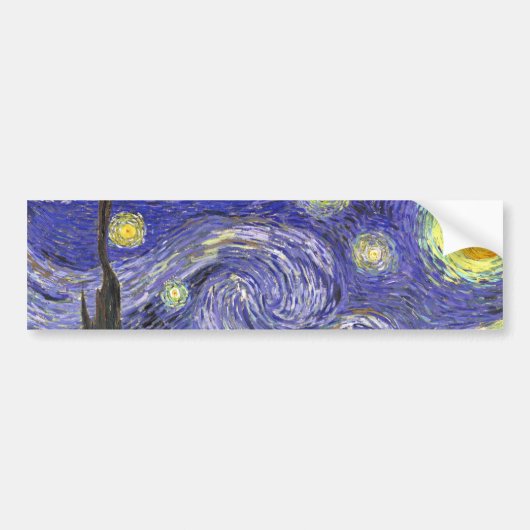 Sterrennacht door Vincent van Gogh Bumpersticker (Voorkant)