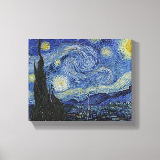 Sterrennacht door Vincent van Gogh Canvas Afdruk (Voorkant)