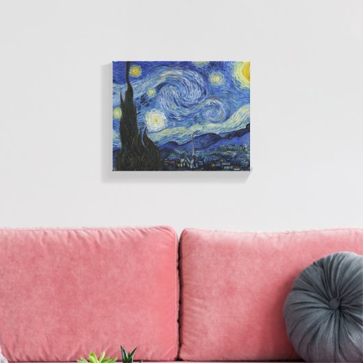 Sterrennacht door Vincent van Gogh Canvas Afdruk (Insitu (Woonkamer))