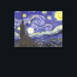 Sterrennacht door Vincent van Gogh Canvas Afdruk<br><div class="desc">Sterrennacht van Vincent van Gogh is een kunstschilderij uit het impressionisme, een landschapsschilderij met een uitzicht Saint Remy, Frankrijk, van Gogh's asiel. De nachtelijke hemel zwaait met wolken met een heldere halve maan en schitterende sterren over het vage dorp. Sterrennacht is waarschijnlijk het beroemdste schilderij van Gogh en werd overdag...</div>