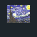 Sterrennacht door Vincent van Gogh Canvas Afdruk<br><div class="desc">Sterrennacht van Vincent van Gogh is een kunstschilderij uit het impressionisme, een landschapsschilderij met een uitzicht Saint Remy, Frankrijk, van Gogh's asiel. De nachtelijke hemel zwaait met wolken met een heldere halve maan en schitterende sterren over het vage dorp. Sterrennacht is waarschijnlijk het beroemdste schilderij van Gogh en werd overdag...</div>