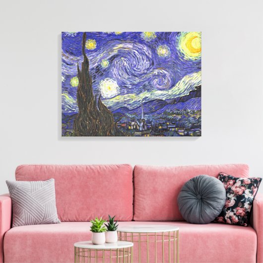 Sterrennacht door Vincent van Gogh Canvas Afdruk (Insitu (Woonkamer))