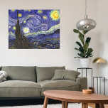 Sterrennacht door Vincent van Gogh Canvas Afdruk<br><div class="desc">Sterrennacht van Vincent van Gogh is een kunstschilderij uit het impressionisme, een landschapsschilderij met een uitzicht Saint Remy, Frankrijk, van Gogh's asiel. De nachtelijke hemel zwaait met wolken met een heldere halve maan en schitterende sterren over het vage dorp. Sterrennacht is waarschijnlijk het beroemdste schilderij van Gogh en werd overdag...</div>