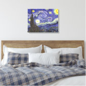 Sterrennacht door Vincent van Gogh Canvas Afdruk (Insitu (Slaapkamer))