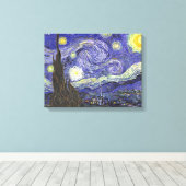 Sterrennacht door Vincent van Gogh Canvas Afdruk (Insitu (Houten vloer))