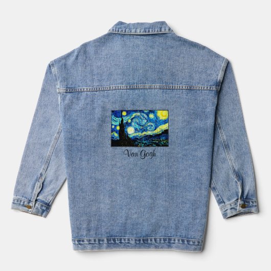 Sterrennacht door Vincent van Gogh Denim Jacket (Achterkant)