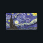 Sterrennacht door Vincent van Gogh Etiket<br><div class="desc">Dit schilderij met de titel Sterrennacht is gemaakt door de bekende kunstenaar Vincent van Gogh. Over Vincent van Gogh Vincent van Gogh zag kleur als het belangrijkste symbool van expressie. Er is een reden waarom zijn kunst verbonden is met de kijkers, omdat van Gogh vastbesloten was om geluk te geven...</div>
