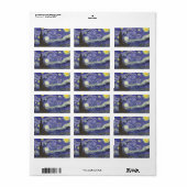 Sterrennacht door Vincent van Gogh Etiket (Full Sheet)
