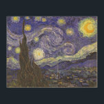 Sterrennacht door Vincent van Gogh Hout Afdruk<br><div class="desc">Sterrennacht van Vincent van Gogh is een kunstschilderij uit het impressionisme, een landschapsschilderij met een uitzicht Saint Remy, Frankrijk, van Gogh's asiel. De nachtelijke hemel zwaait met wolken met een heldere halve maan en schitterende sterren over het vage dorp. Sterrennacht is waarschijnlijk het beroemdste schilderij van Gogh en werd overdag...</div>