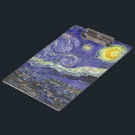 Sterrennacht door Vincent van Gogh Klembord<br><div class="desc">Sterrennacht van Vincent van Gogh is een kunstschilderij uit het impressionisme, een landschapsschilderij met een uitzicht Saint Remy, Frankrijk, van Gogh's asiel. De nachtelijke hemel zwaait met wolken met een heldere halve maan en schitterende sterren over het vage dorp. Sterrennacht is waarschijnlijk het beroemdste schilderij van Gogh en werd overdag...</div>