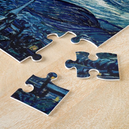 Sterrennacht door Vincent Van Gogh Legpuzzel (Zijkant)