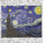 Sterrennacht door Vincent van Gogh Legpuzzel<br><div class="desc">Sterrennacht van Vincent van Gogh is een kunstschilderij uit het impressionisme, een landschapsschilderij met een uitzicht Saint Remy, Frankrijk, van Gogh's asiel. De nachtelijke hemel zwaait met wolken met een heldere halve maan en schitterende sterren over het vage dorp. Sterrennacht is waarschijnlijk het beroemdste schilderij van Gogh en werd overdag...</div>
