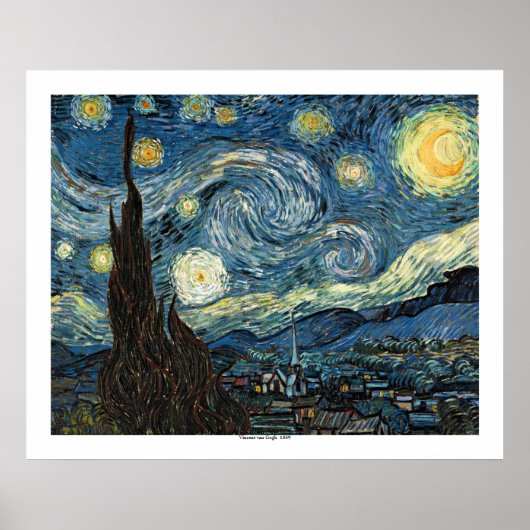 Sterrennacht door Vincent van Gogh Poster (Voorkant)
