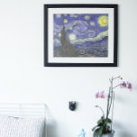 Sterrennacht door Vincent van Gogh Poster<br><div class="desc">Sterrennacht van Vincent van Gogh is een kunstschilderij uit het impressionisme, een landschapsschilderij met een uitzicht Saint Remy, Frankrijk, van Gogh's asiel. De nachtelijke hemel zwaait met wolken met een heldere halve maan en schitterende sterren over het vage dorp. Sterrennacht is waarschijnlijk het beroemdste schilderij van Gogh en werd overdag...</div>