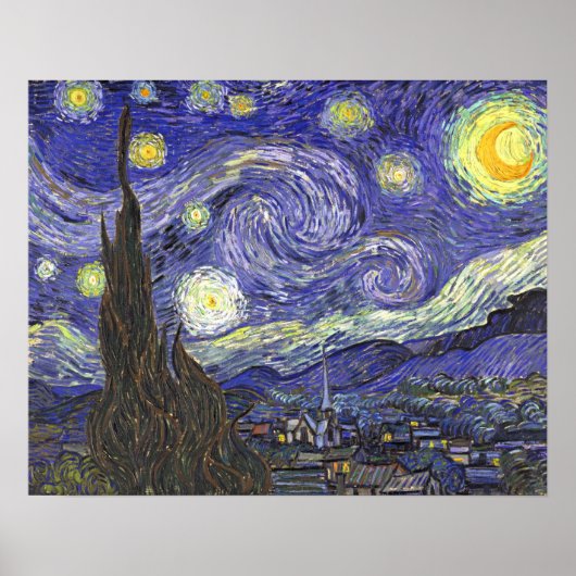 Sterrennacht door Vincent van Gogh Poster (Voorkant)