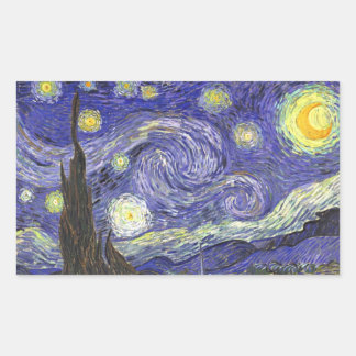 Sterrennacht door Vincent van Gogh Rechthoekige Sticker