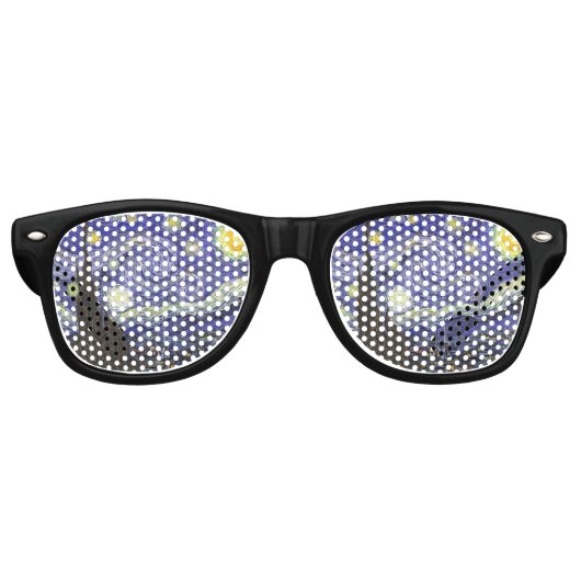 Sterrennacht door Vincent van Gogh Retro Zonnebril (Voorkant)
