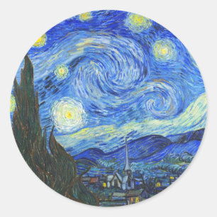 Sterrennacht door Vincent van Gogh Ronde Sticker