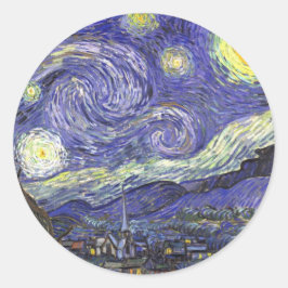 Sterrennacht door Vincent van Gogh Ronde Sticker
