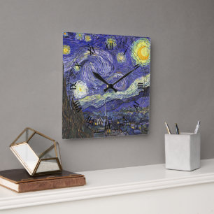 Sterrennacht door Vincent van Gogh Vierkante Klok
