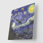 Sterrennacht door Vincent van Gogh Vierkante Klok (Hoek)