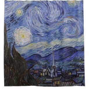 Sterrennacht door Vincent Willem van Gogh te Douchegordijn