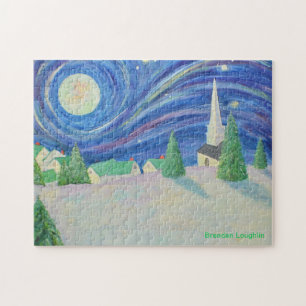 Sterrennacht dorp door Brendan Loughlin Legpuzzel