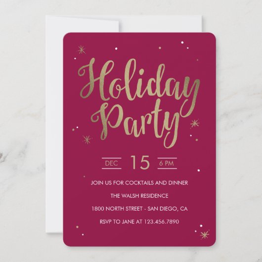 Sterrennacht Editable Color Holiday Party uitnodig Kaart (Voorkant)