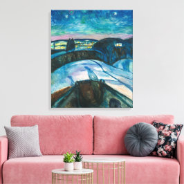 Sterrennacht | Edvard Munch | Fotoprint Canvas Afdruk
