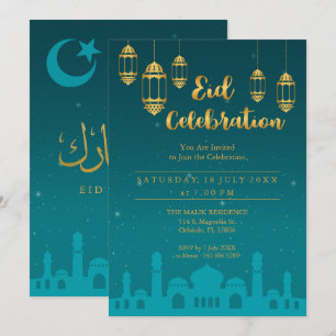 Sterrennacht Eid Mubarak-feestuitnodiging Kaart