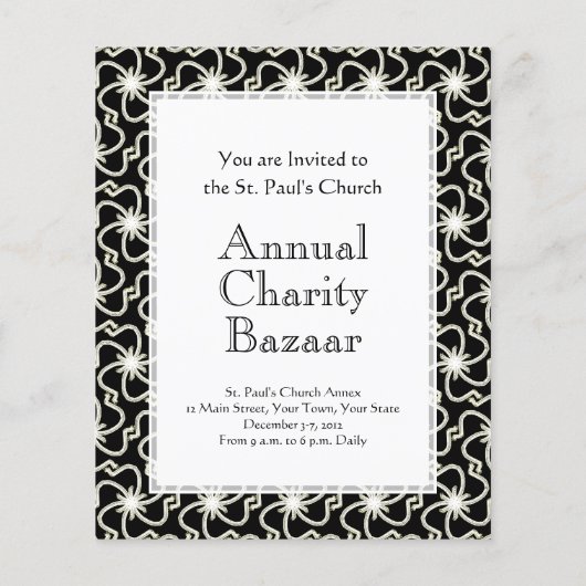 Sterrennacht Elegant Art Deco Starburst Patroon Flyer (Achterkant)