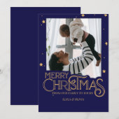 Sterrennacht Elegante Foto Kerstmis Kaart (Voorkant / Achterkant)