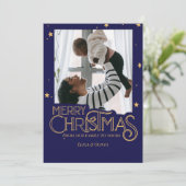 Sterrennacht Elegante Foto Kerstmis Kaart (Staand voorkant)