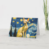 Sterrennacht Elf Sphynx Cat Briefpapier Blank Bedankkaart (Voorkant)