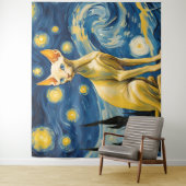 Sterrennacht Elf Sphynx Kattenmuur Art Decor Wandkleed (In situ)