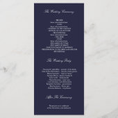 Sterrennacht en Gouden Maan Navy Trouwprogramma's Programmakaart (Achterkant)