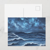 Sterrennacht en oceaangolven briefkaart (Voorkant / Achterkant)
