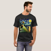 Sterrennacht Engels Foxhound Dog Van Gogh Lover T-shirt (Voorkant volledig)