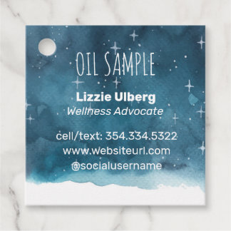 Sterrennacht etherische oliemonster bedankjes labels