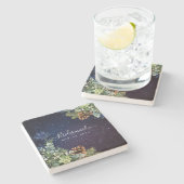 Sterrennacht Eucalyptus Blauwe Distel WinterHuweli Stenen Onderzetter (Zijkant)