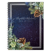 Sterrennacht Eucalyptus Blue Thistle WinterWedding Notitieboek (Voorkant)
