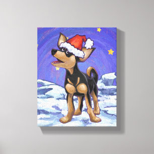 Sterrennacht Festive Chihuahua Canvas Afdruk