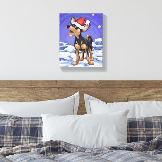 Sterrennacht Festive Chihuahua Canvas Afdruk (Insitu (Slaapkamer))