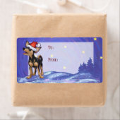 Sterrennacht Festive Chihuahua in Santa Hat Etiket (Insitu)