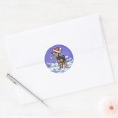 Sterrennacht Festive Chihuahua Ronde Sticker (Envelop)