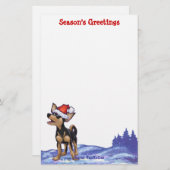 Sterrennacht Festive Chihuhua in Santa Hat Briefpapier (Voorkant / Achterkant)