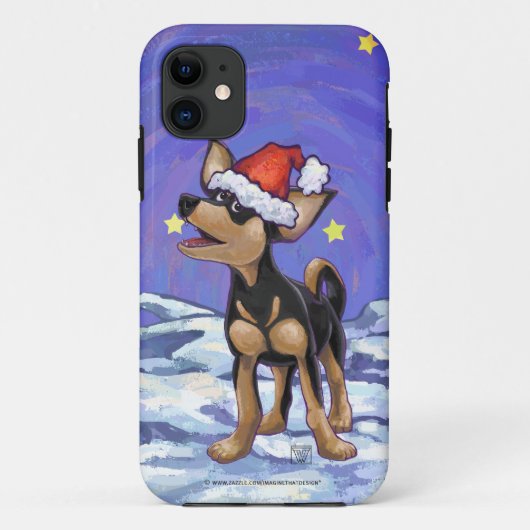 Sterrennacht Festive Chihuhua in Santa Hat Case-Mate iPhone Case (Achterkant)