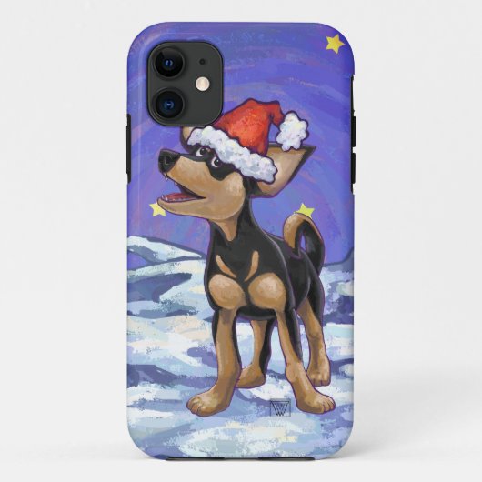 Sterrennacht Festive Chihuhua in Santa Hat Case-Mate iPhone Case (Achterkant)