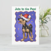 Sterrennacht Festive Chihuhua in Santa Hat Kaart (Staand voorkant)