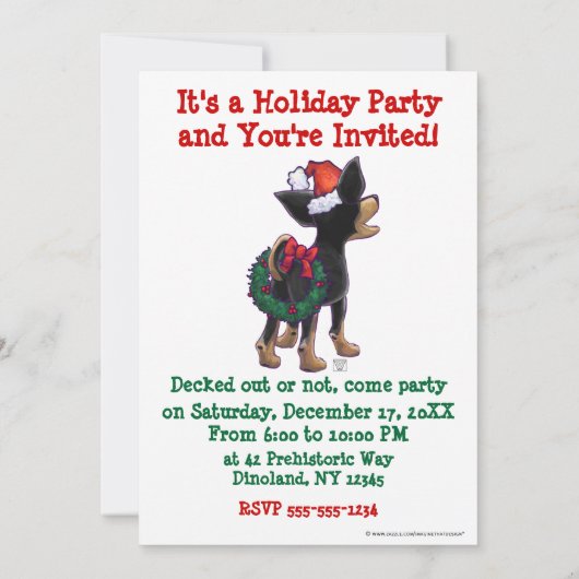 Sterrennacht Festive Chihuhua in Santa Hat Kaart (Achterkant)